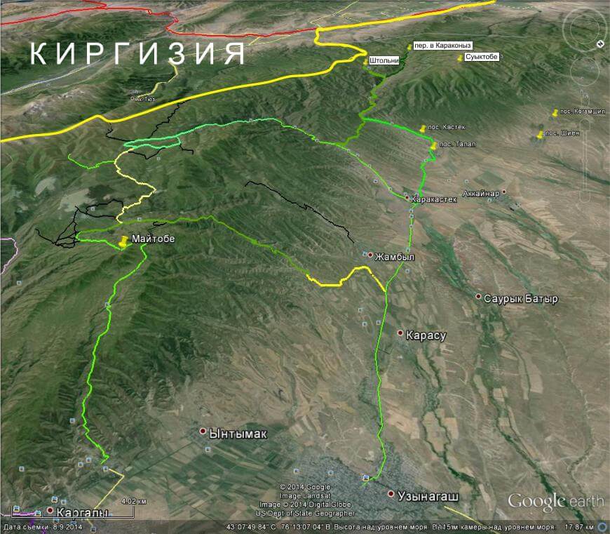 Заилийский Алатау на карте