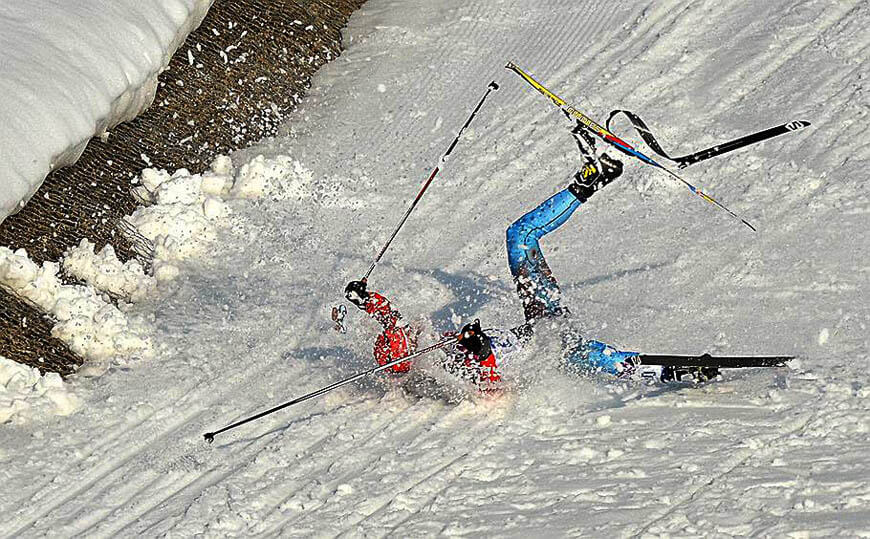 Падение лыжника